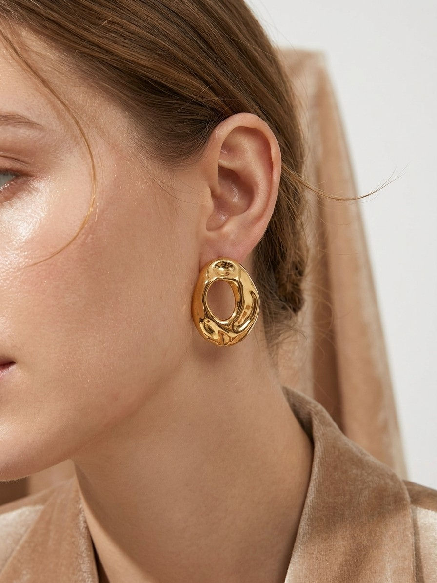 Halo Oval Earrings