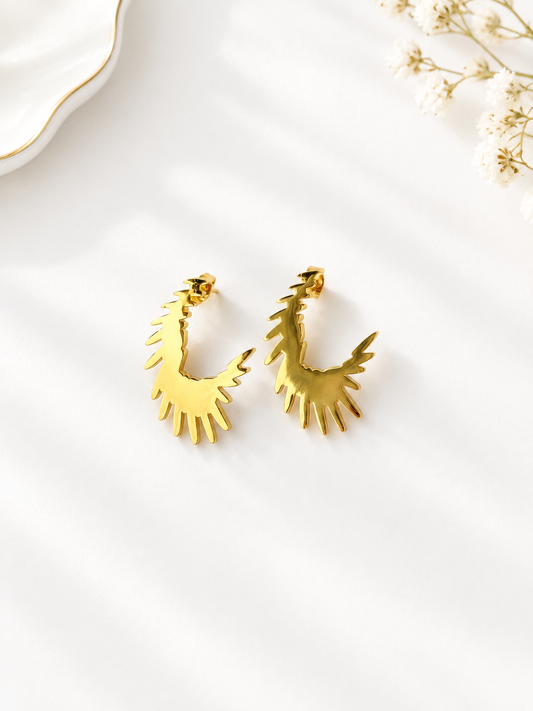 Sunburst Hoop Earrings