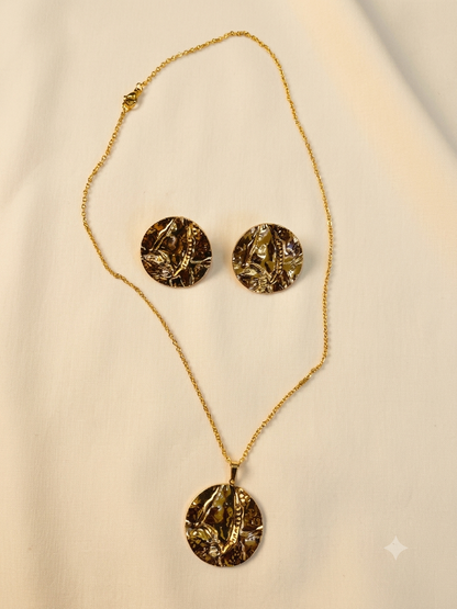 Luna Textured Disc Jewelry Set