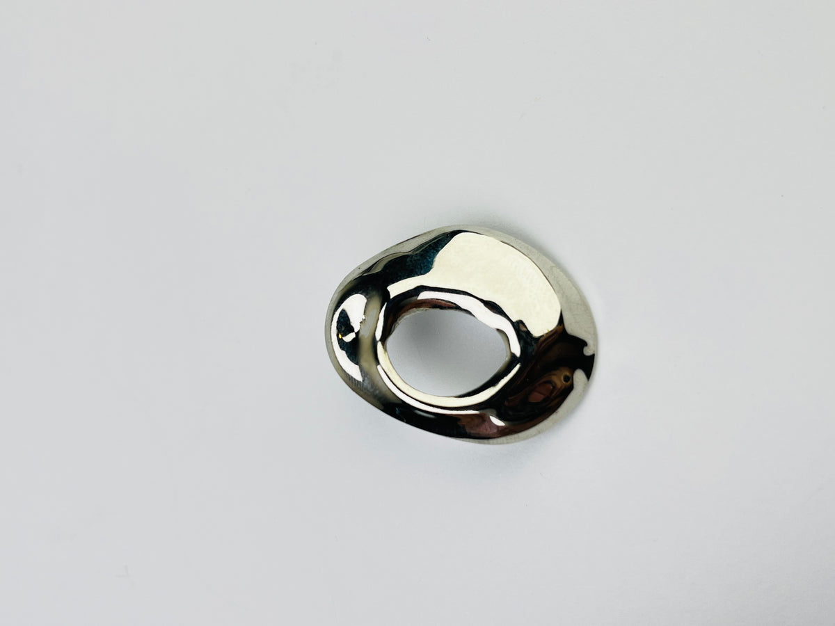 Silver Halo Oval Earrings