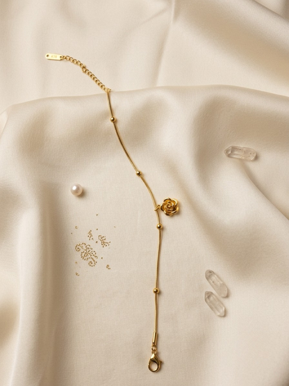 Golden Rose Charm Bracelet