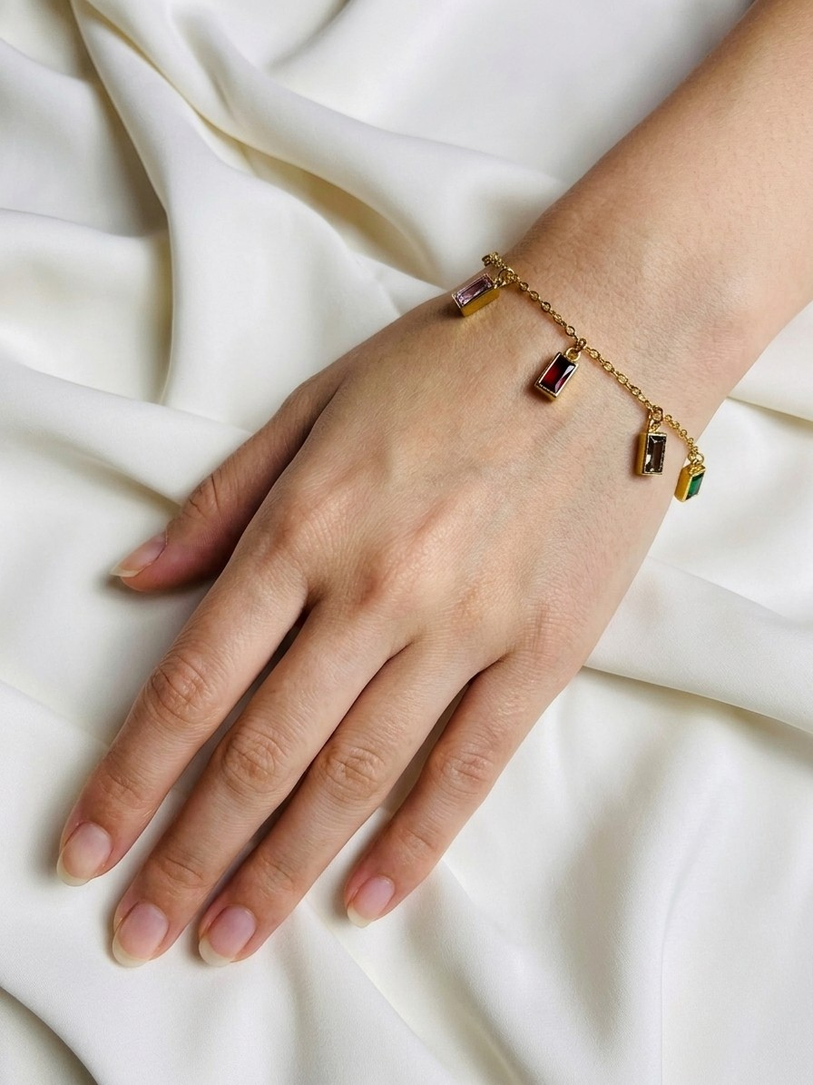 Aurora Multi-Gem Charm Bracelet