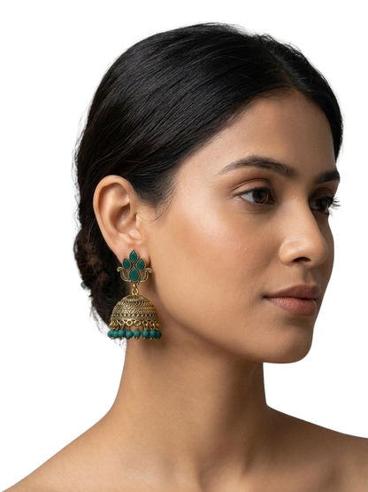 Meher Green Jhumkas