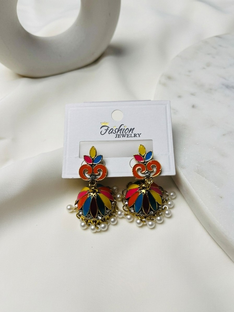 Rainbow Bloom Jhumkas