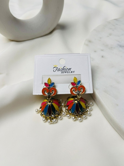 Rainbow Bloom Jhumkas