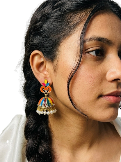 Rainbow Bloom Jhumkas