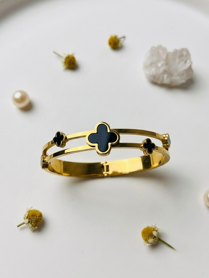 Clover Duo Handcuff Bangle