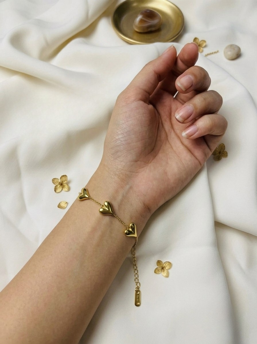 Golden Hearts Charm Bracelet