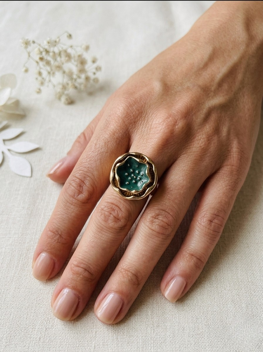 Jade Petal Ring