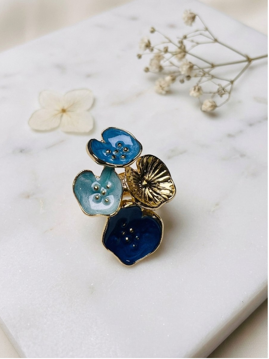 Azure Bloom Statement Ring