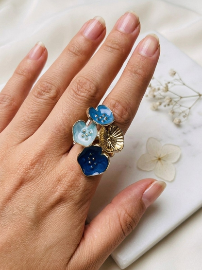 Azure Bloom Statement Ring